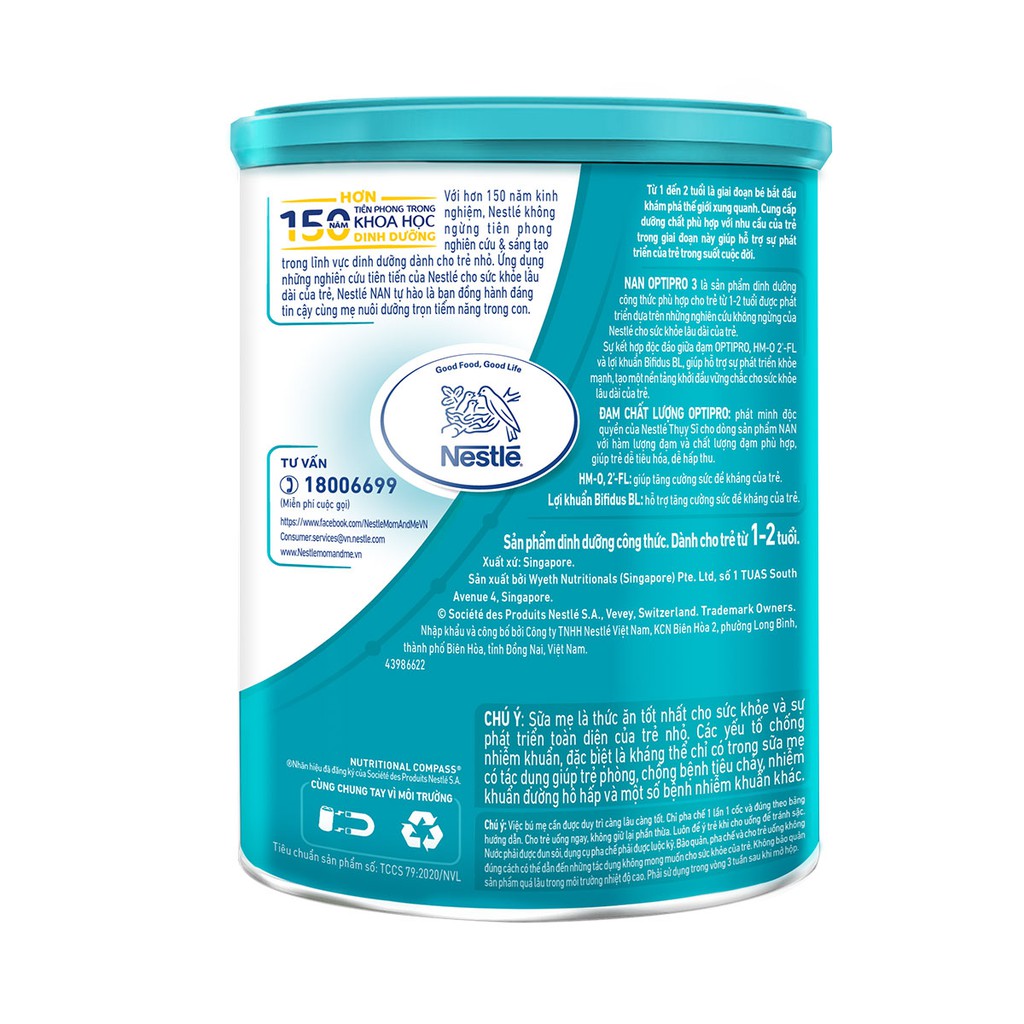  Sữa Bột Nestle NAN OPTIPRO 3 HM-O Hộp 1.7kg