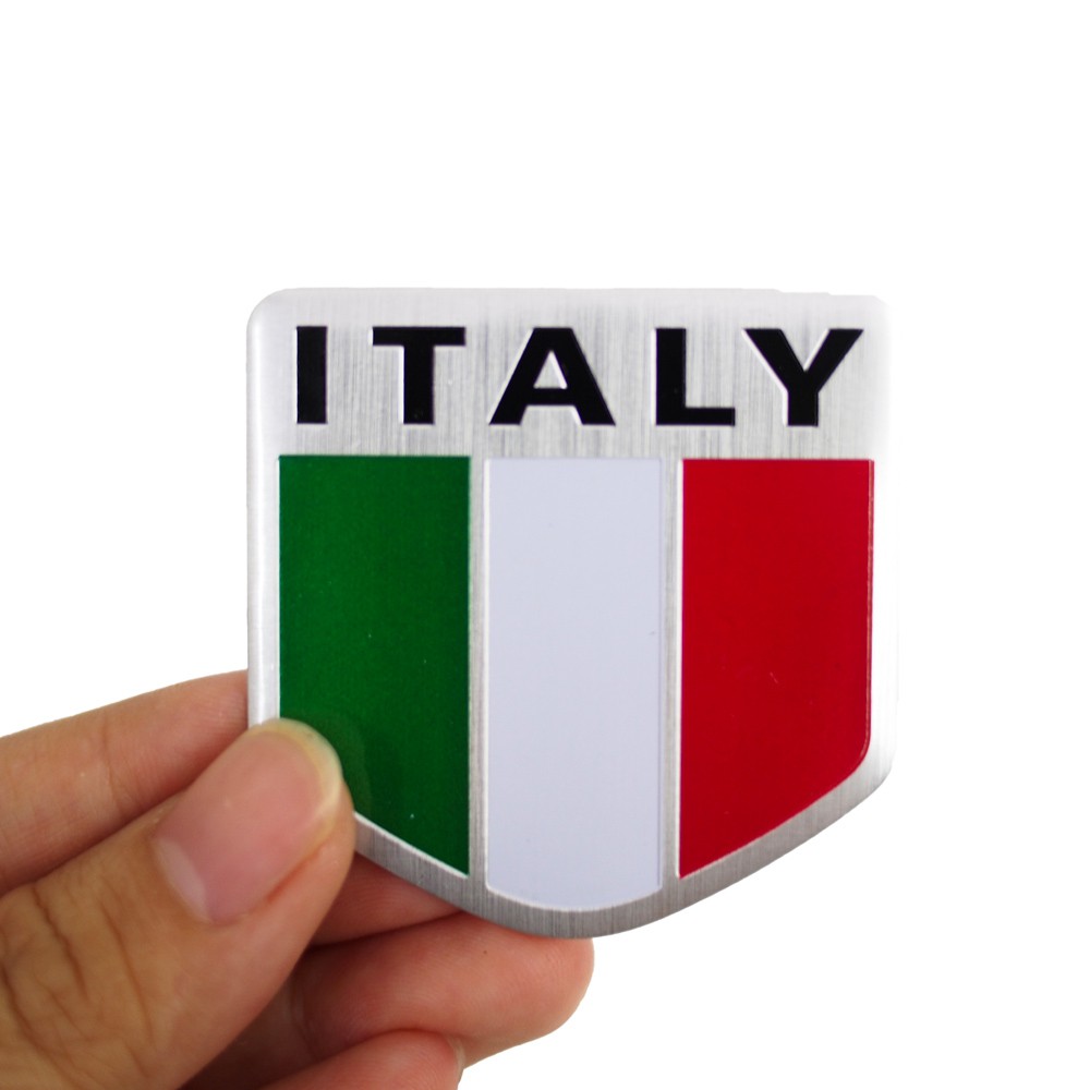 Set 4 Sticker hình dán Metal Sticker Factory - Chủ đề Cờ Ý Italia