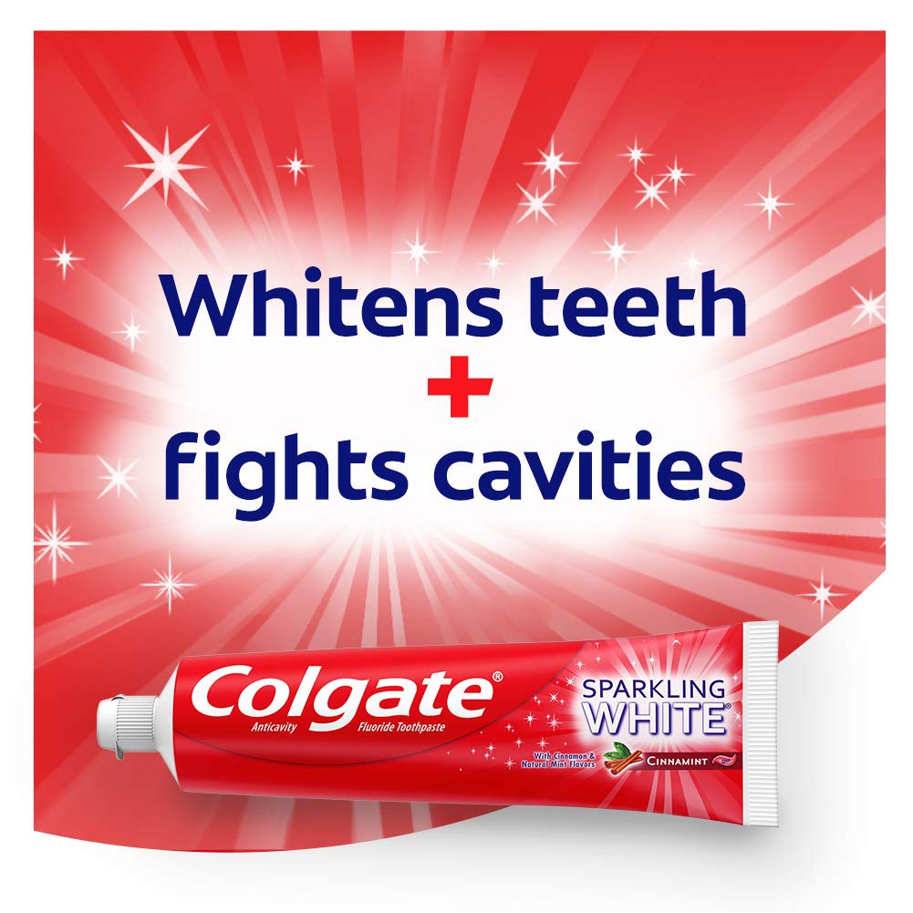 Kem đánh răng dạng gel hương quế Colgate Sparkling White Cinnamon Toothpaste with Fluoride 170g (Mỹ)