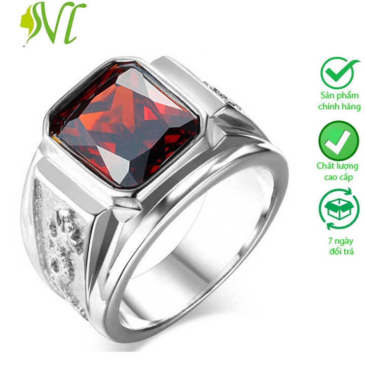 Nhẫn nam đính đá chạm rồng ngầu Người Đẹp Vì Lụa không đen không gỉ xài nước tốt