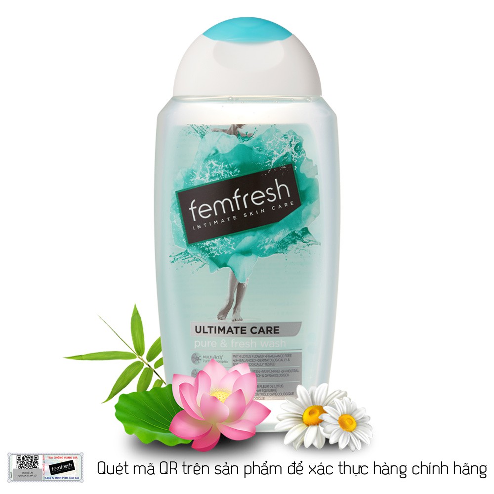 Dung dịch vệ sinh phụ nữ cao cấp cho da nhạy cảm Femfresh Pure &amp; Fresh Wash 250ml