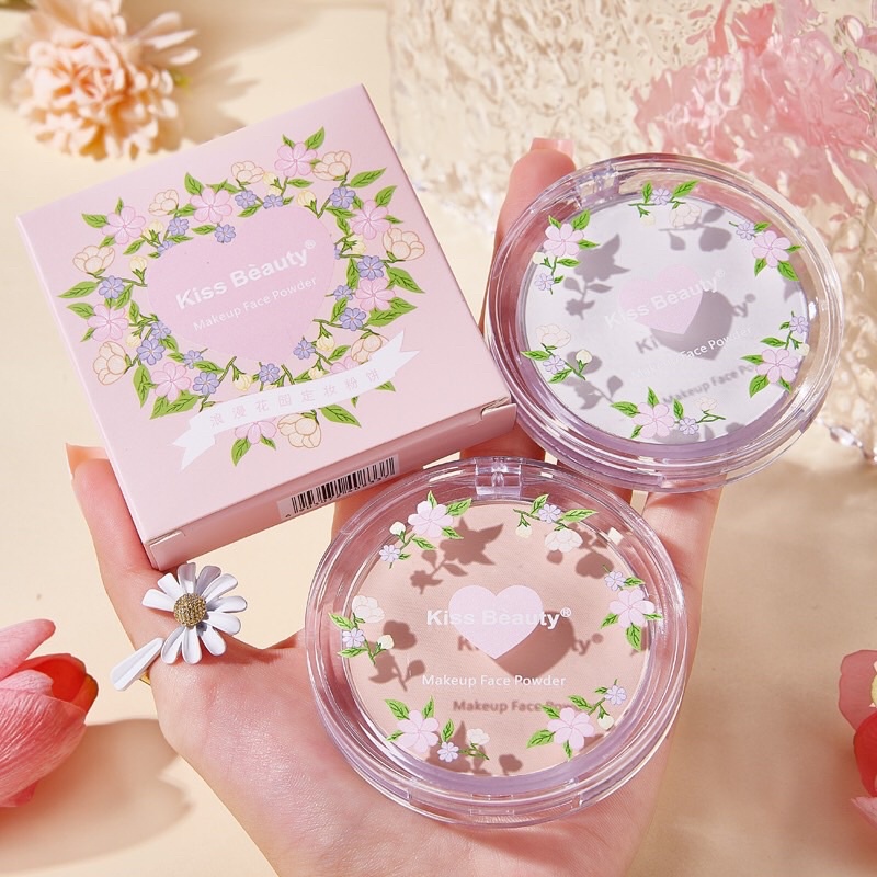 Phấn phủ dạng nén kiềm dầu ,lâu trôi KISBEAUTY hoa anh đào