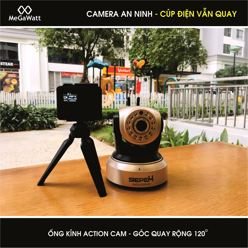 CAMERA NHÀ GIÀU Siêu Nét 4.0 - Cúp Điện Vẫn Quay. Pin 1800mAh