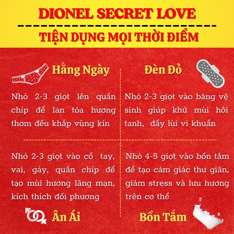 Nước hoa vùng kín DIONEL 5ml Hương Thơm Ngọt Ngào Quyến Rũ