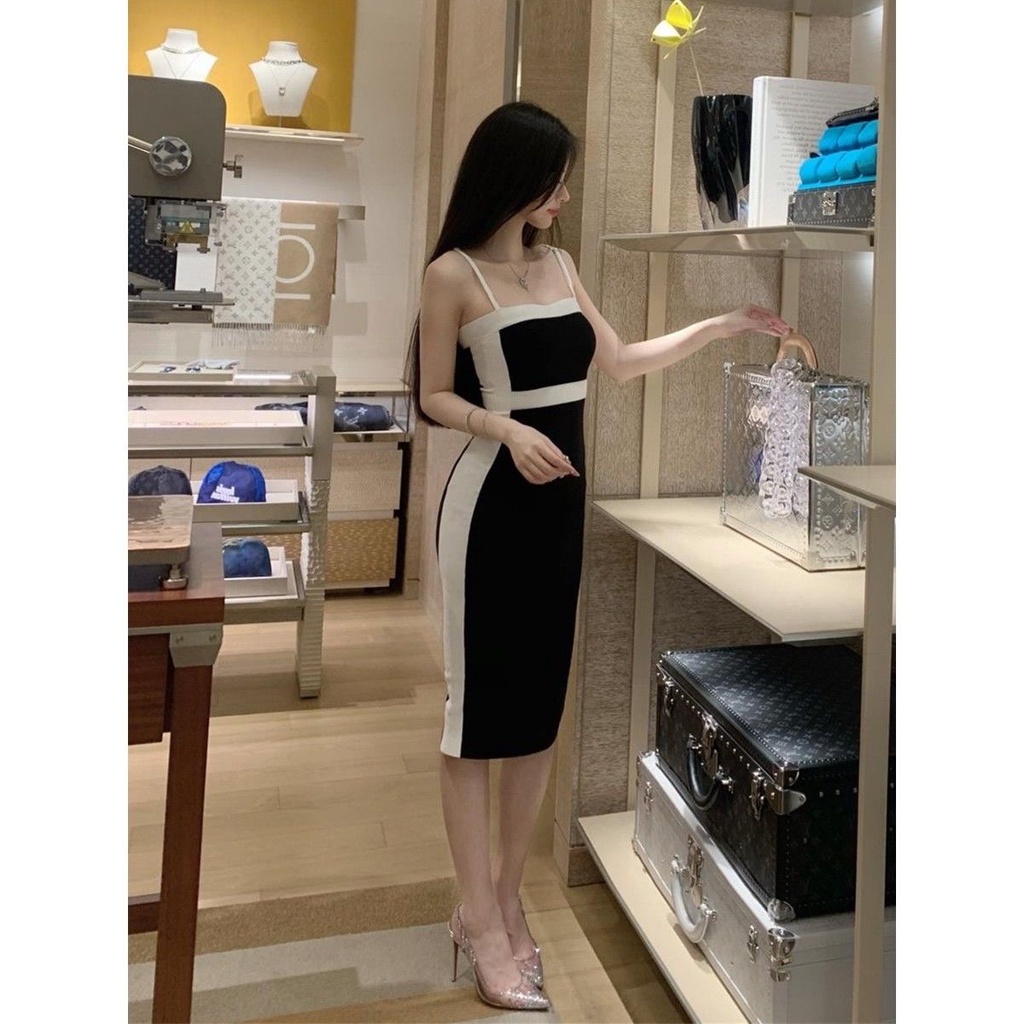 Đầm Hai Dây Thiết Kế Chiết Eo Thời Trang Quyến Rũ Cho Nữ