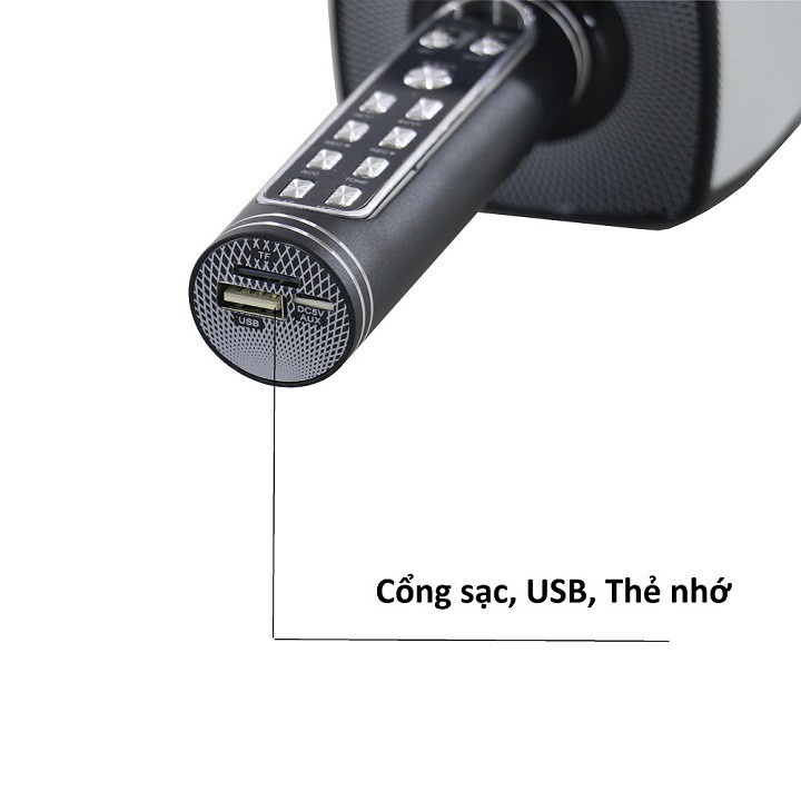 ⚡FREE SHIP⚡ Micro Bluetooth karaoke không dây YS91, Cực Bắt Giọng, Âm Thanh Trong Lớn, Gắn Usb, Thẻ Nhớ