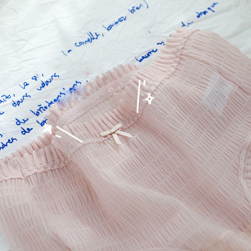 SOMEDAYZL Quần Lót Lụa Nylon Đính Nơ Thoáng Khí Thoải Mái Cho Nữ