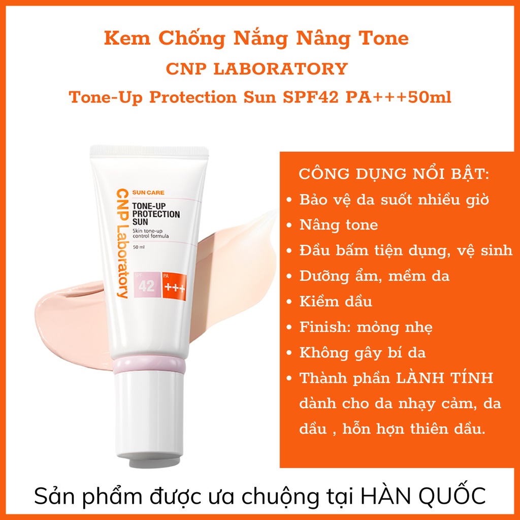 Kem Chống Nắng Nâng Tông CNP Laboratory Tone-Up Protection Sun SPF 42 PA+++ 50ml