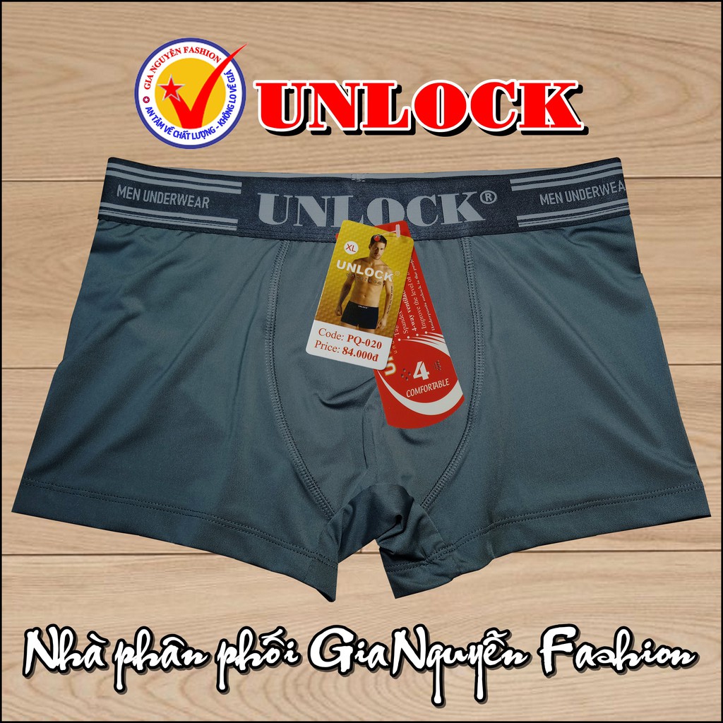 Combo 4 Quần Boxer Thun lạnh - Hàng Unlock, Thương hiệu Việt Nam cao cấp