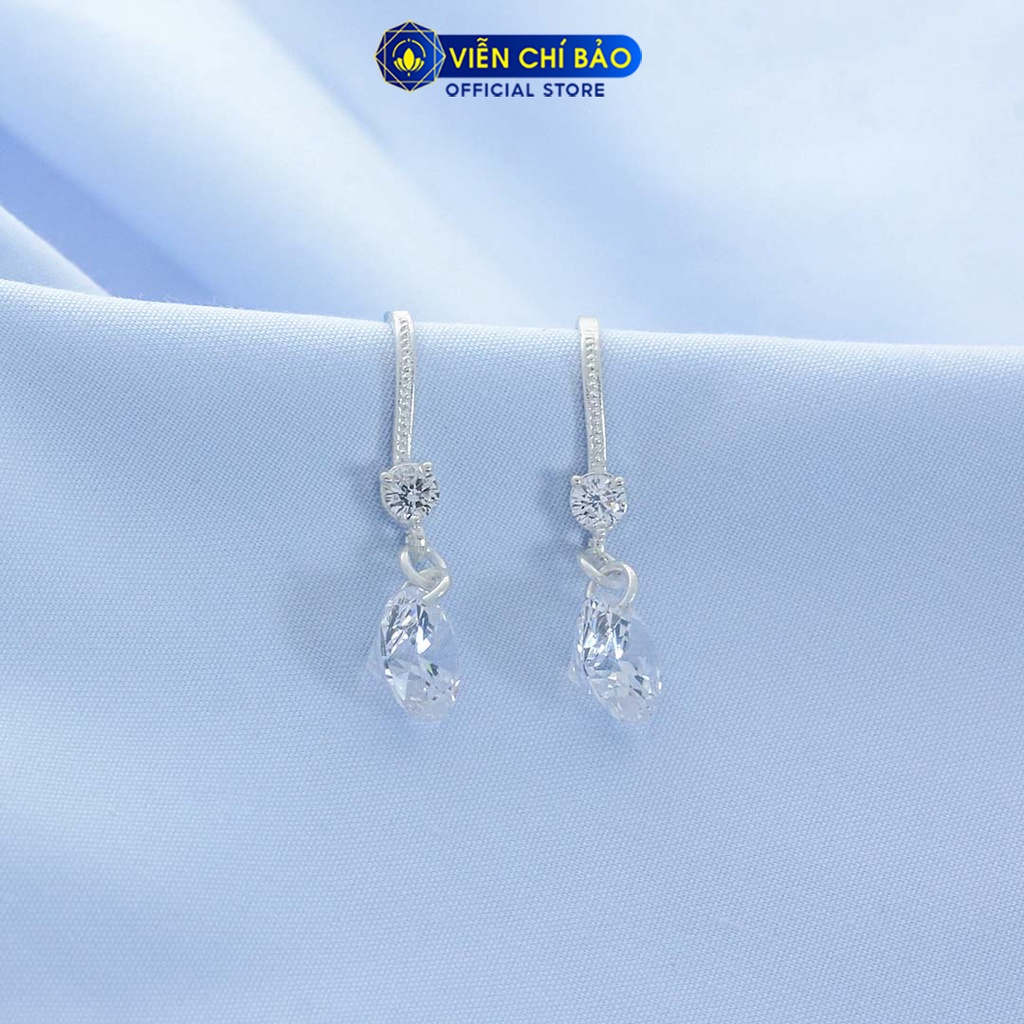 Bông tai bạc nữ đá pha lê chất liệu bạc 925 thời trang phụ kiện trang sức nữ Viễn Chí Bảo B400527