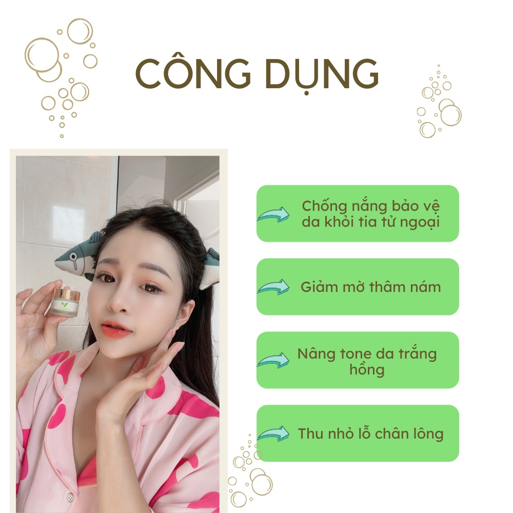 Kem chống nắng dưỡng trắng V9Queen, bảo vệ da ban ngày 3Day Beauty 10g