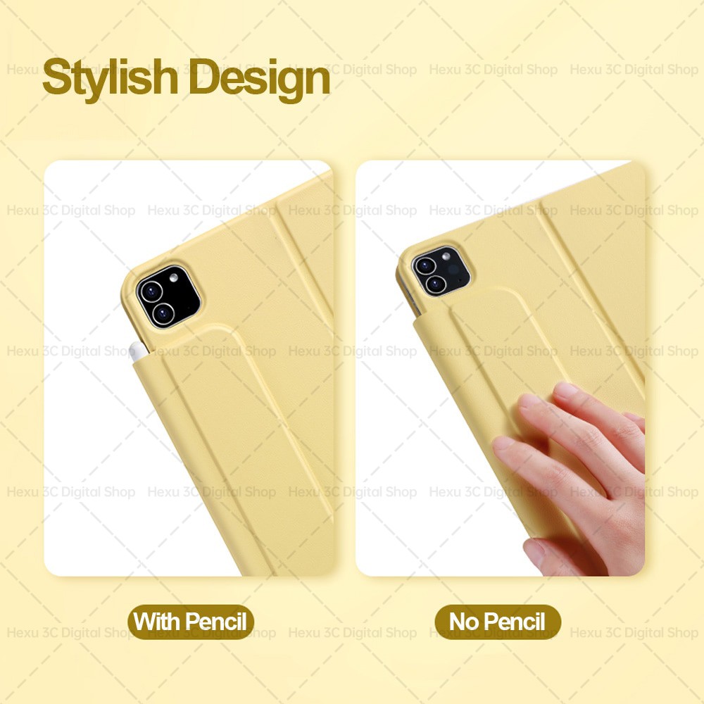 HEXU Bao Da Kèm Bàn Phím Không Dây Cho Ipad Pro 11 12.9 Air 4 10.9 Inch 4th Gen 2020 2021 Frameless Magnetic Protection Cover | BigBuy360 - bigbuy360.vn