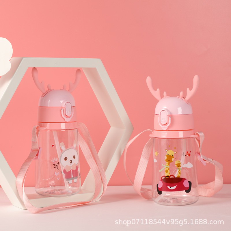 Bình Nước Trẻ Em Chống Sặc Cho BéSHOPEMTRANG07Bình Nước Uống Kèm Ống Hút Mang Đi Học Đến Trường Hoạt Hình Dễ Thương