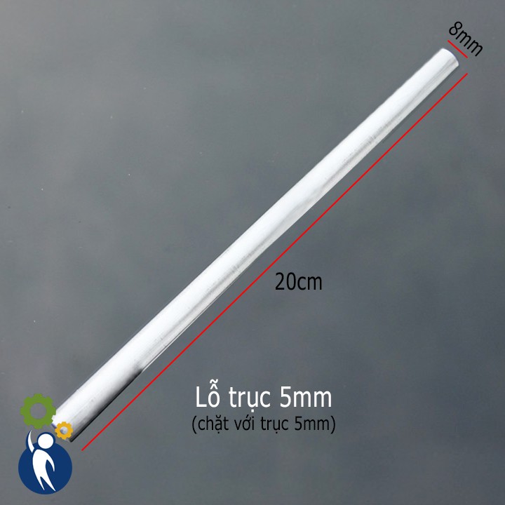 Ống Nhôm 8mm Lỗ 5mm Dài 20cm