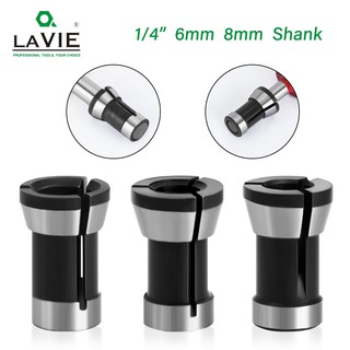 Lavie 1 Bộ 3 Bộ collets 6.35mm 8mm 6mm collet chuck Khắc Cắt Tỉa Máy Điện Router Phay Cắt Phụ Kiện