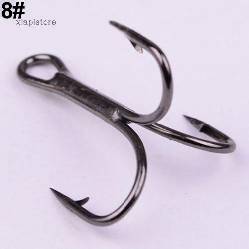 Set 100 Lưỡi Câu Cá 3 Tiêu Bằng Thép Carbon 7 Size 2 / 4 / 6 / 8 / 10 / 12