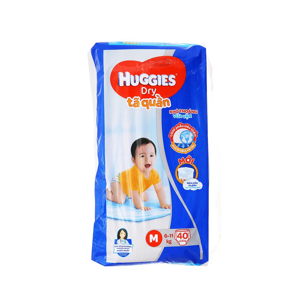 Tã quần Huggies Dry size M 40 miếng (cho bé 6 - 11kg)