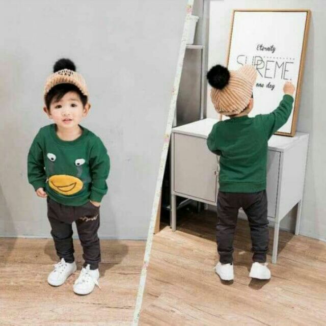 Bộ nỉ hình con cua cho bé trai bé gái