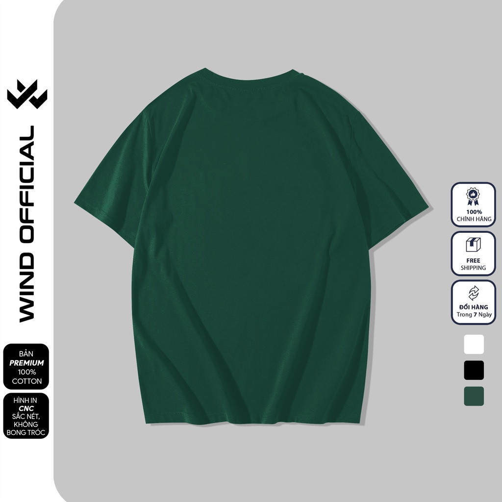 Áo thun tay lỡ unisex WIND Trộm Vía 65% cotton phông form rộng nam nữ oversize