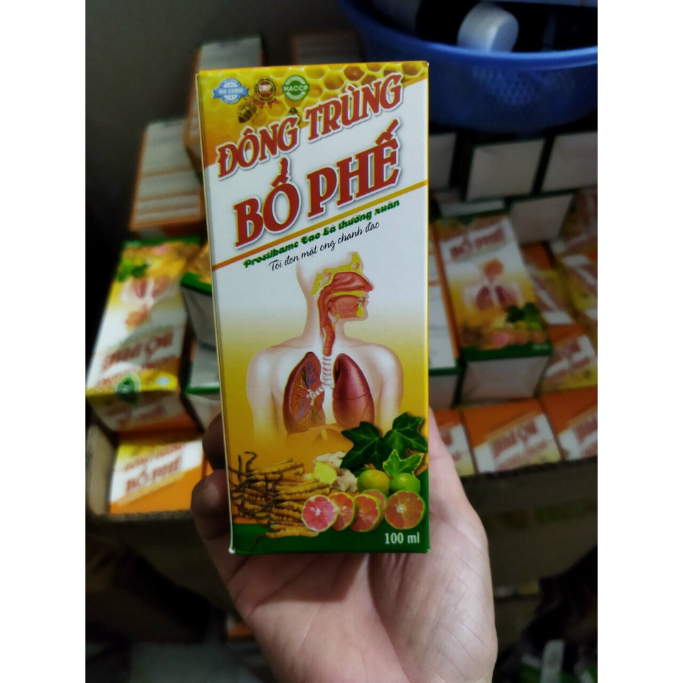 Siro Đông trùng bổ phế chứa Chanh Đào Mật Ong  giảm ho, giảm viêm họng, giảm đờm, hết khò khòe