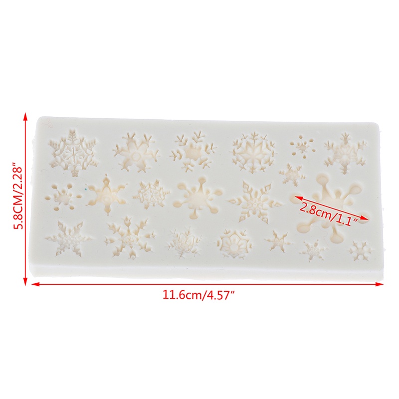 Khuôn Làm Bánh Chất Liệu Silicone Có 3 Ô Hình Bông Tuyết Dễ Thương