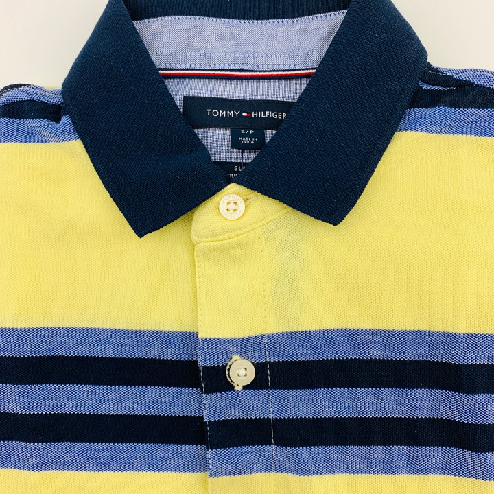 Áo thun ngắn tay Tommy Hilfiger Slim Fit Coupe Etroite Striped Polo Shirt - Yellow