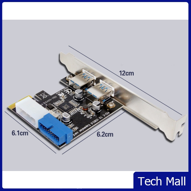 USB 3.0 PCI-E Expansion Card Adapter External 2 Port USB3.0 Hub Internal 19pin Header PCI-E Card
