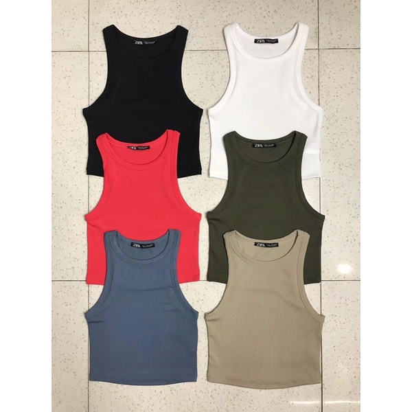 ÁO BA LỖ CROPTOP GÂN VIỀN