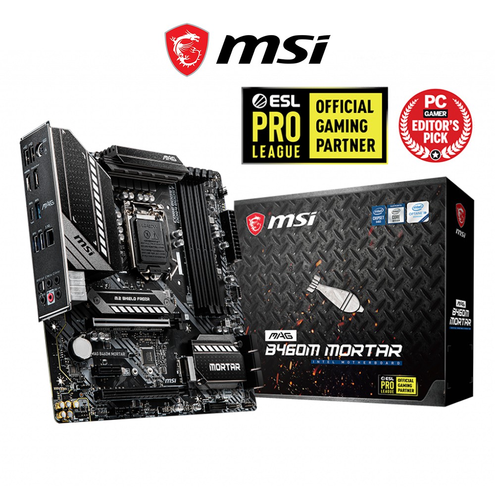 Bo mạch chủ MSI MAG B460M MORTAR Intel B460, Socket 1200, m-ATX, 4 khe RAM DDR4