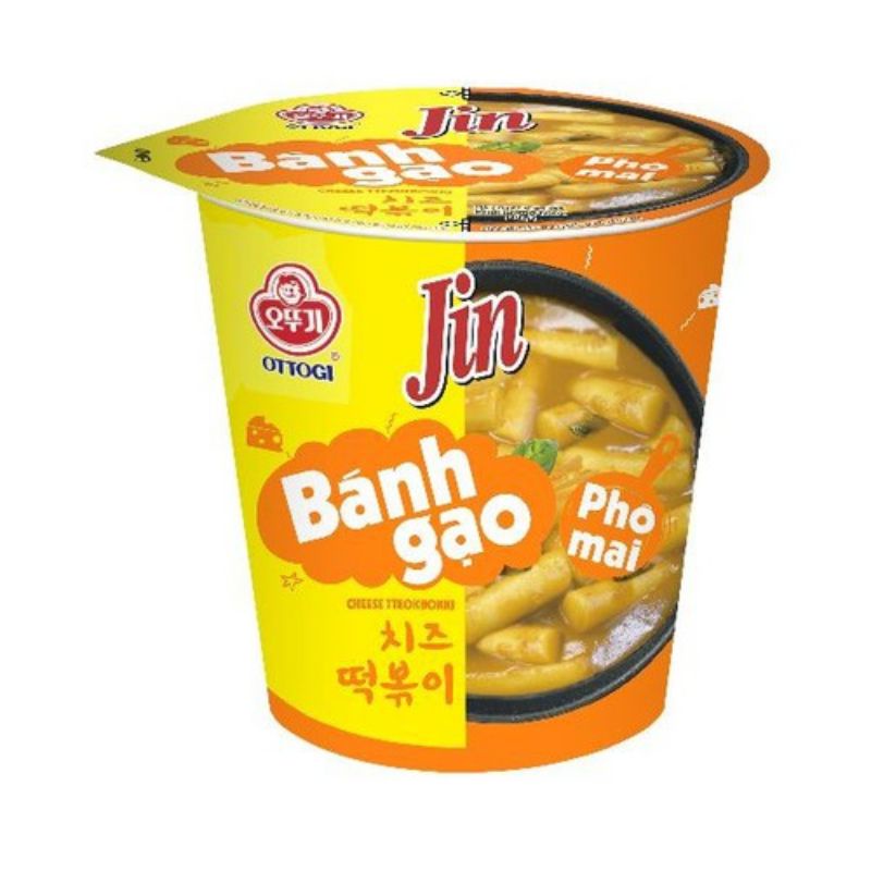 Tokbokki Bánh gạo Jin Ottogi vị cay, phô mai, tương đen hộp 82g | BigBuy360 - bigbuy360.vn