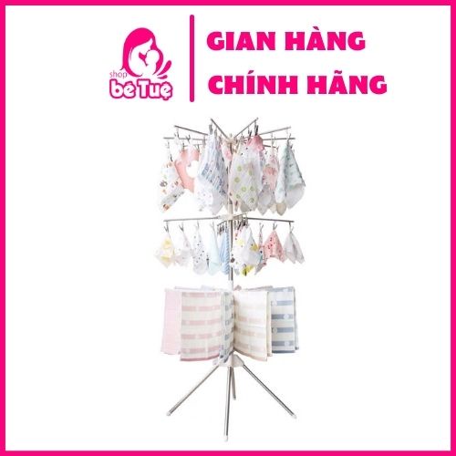 Cây phơi đồ 3 tầng đứng, gấp gọn, phù hợp với nhiều không gian và diện tích, kèm sẵn móc kẹp nhỏ