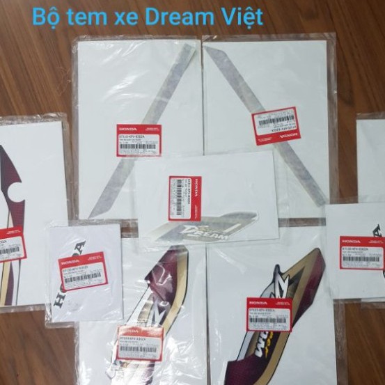 Bộ tem xe Dream Việt,Tem hàng đẹp lắp được cả dream thái và dream việt các đời