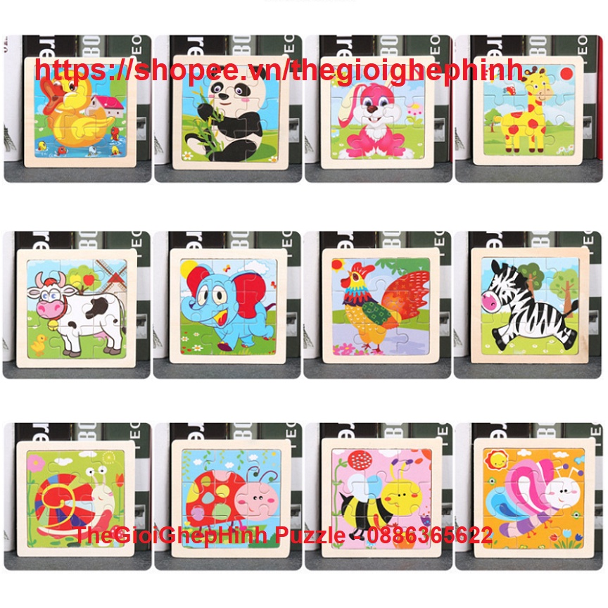 Tranh Ghép Gỗ Thông Minh 9 Mảnh Puzzle - Ghép 9 Mảnh Bằng Gỗ