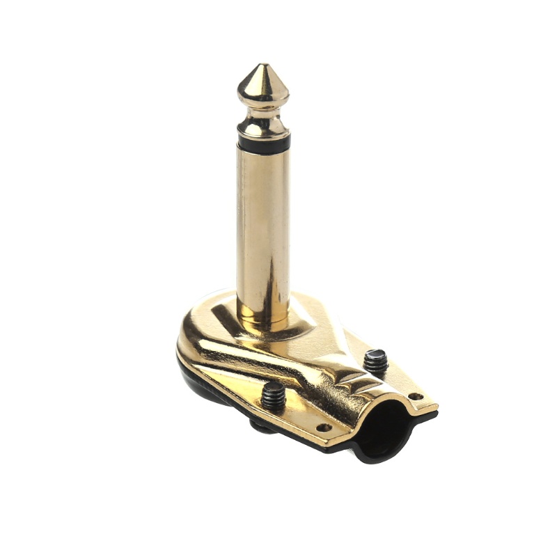 SUN 1/4&quot; 6.35mm Mono Jack Right Angle Plug Flat Male Guitar Effects Pedal Connector
