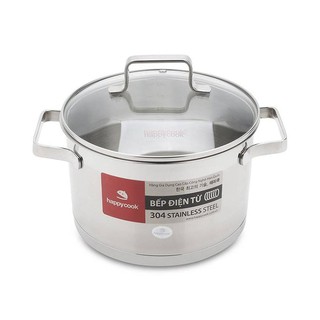 Nồi inox cao cấp 3 đáy nắp kiếng Happy Cook Aries Plus 16cm 20cm 24cm HC-16ARP HC-20ARP HC-24ARP