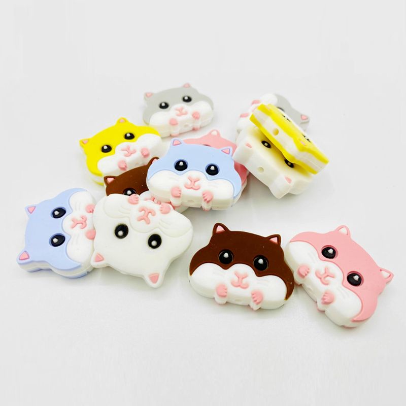 Đồ Chơi Ngậm Nướu Hình Chuột Hamster Bằng Silicone Dành Cho Bé Sơ Sinh
