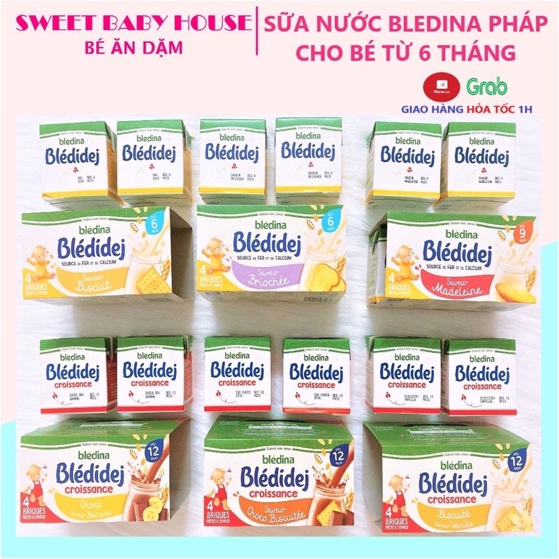 Sữa nước Bledina Pháp 250ml hộp pha sẵn tăng cân cho bé từ 6 tháng