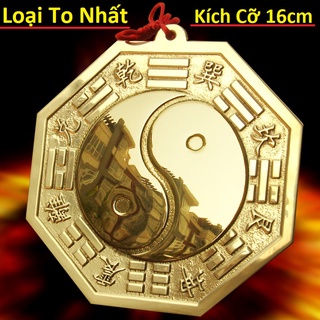 Gương Bát Quái Âm Dương Thái Cực - CỠ TO NHẤT 16cm - Bằng Đồng Nguyên Chất - Tiên Thiên Bát Quái Thái Cực