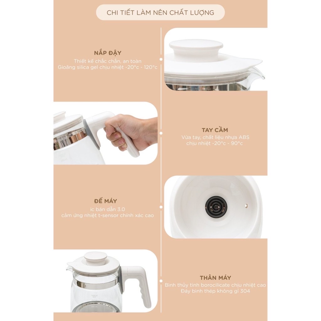 Máy đun hâm nước Moaz Bebe khử Clo MB012