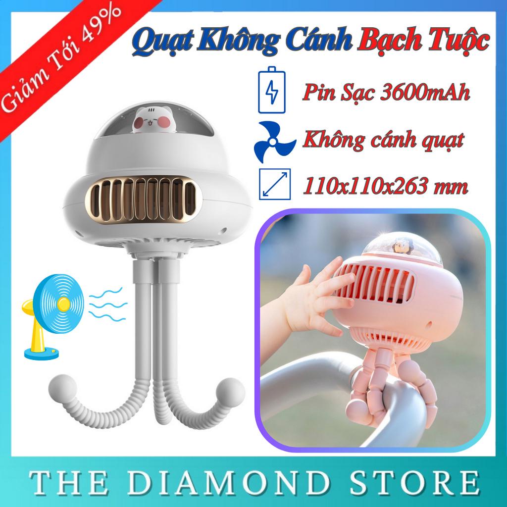 Quạt Mini Tích Điện Hình Bạch Tuộc Không Cánh - Dung Lượng Pin 3600mAh , Thời Gian Sạc 3H