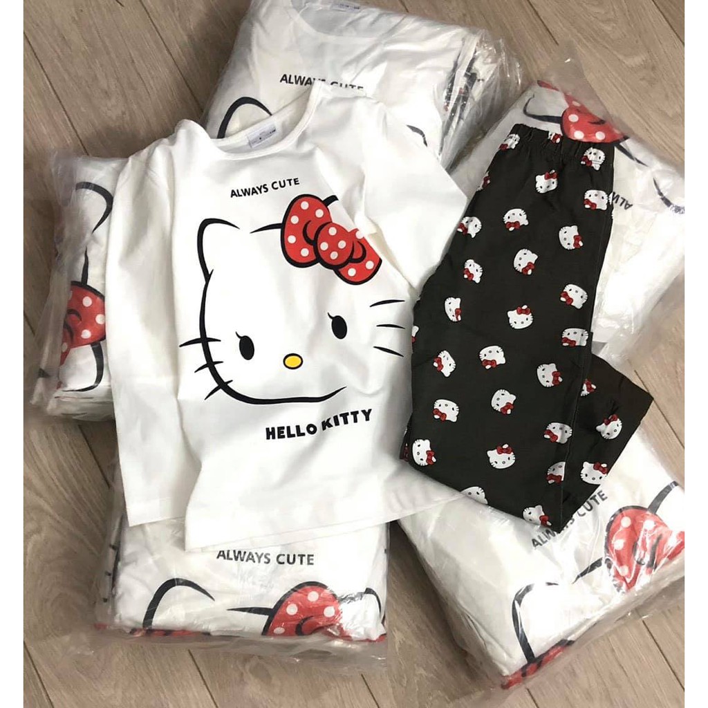 Bộ cotton mỏng thu đông, dài tay con gái 5 tuổi