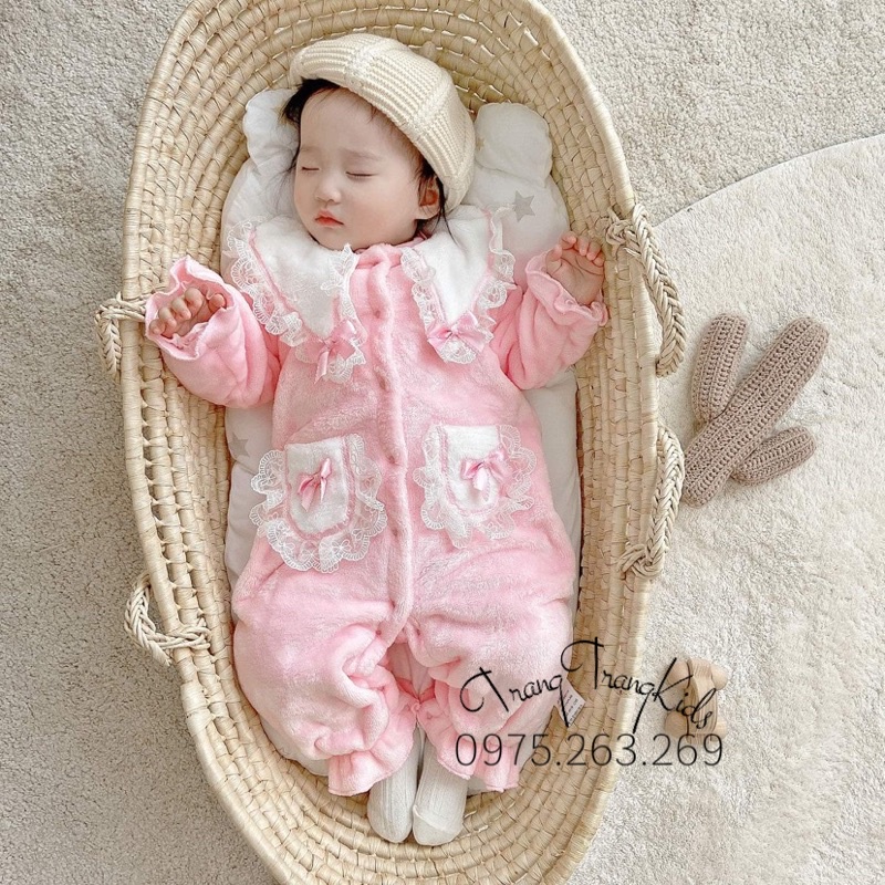 BODY SƠ SINH,BODY LÔNG PHỐI REN PHONG CÁCH TIỂU THƯ CHO BÉ GÁI 5-13 KG