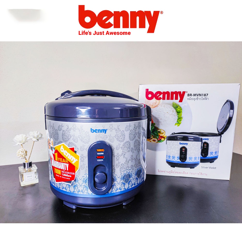 Nồi Cơm Điện Benny BR-MVN187, Black, 1.8 Lít, 700W