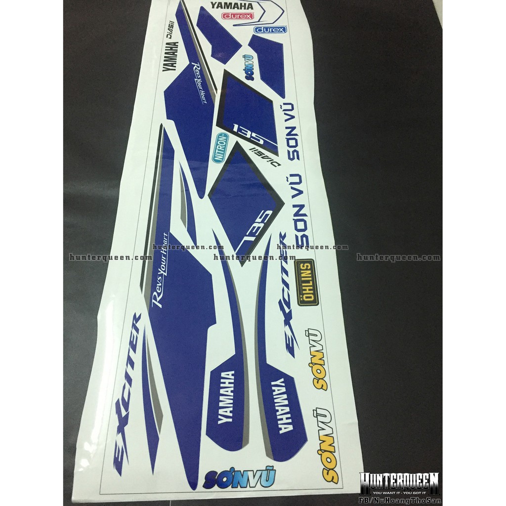Tem rời Exciter 2011. GP xanh bạc, chế tem ex150. Ex 135 đời 2011 đến 2014.
