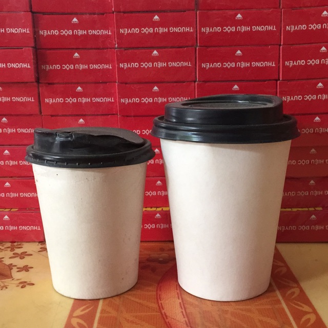 100 cốc giấy giữ nhiệt có nắp 9OZ&amp;12OZ&amp;16OZ(280ml,350ml,500ml) và không nắp