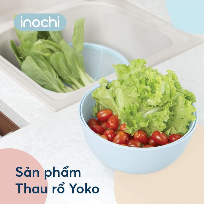 Bộ Thau Rổ Rửa Rau Cao Cấp Đa Năng 23cm Yoko INOCHI Nhật Bản