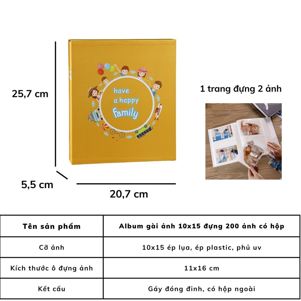 Album ảnh có hộp siêu to sang trọng để 200, 400 ảnh cỡ 8x10, 9x12, 10x15,13x18 lưu ảnh gia đình tại Tú Vy Studio