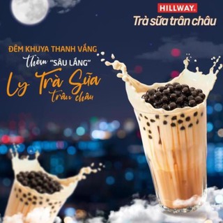 Trà sữa trân châu pha sẵn Hillway hộp 8 gói kèm trân châu