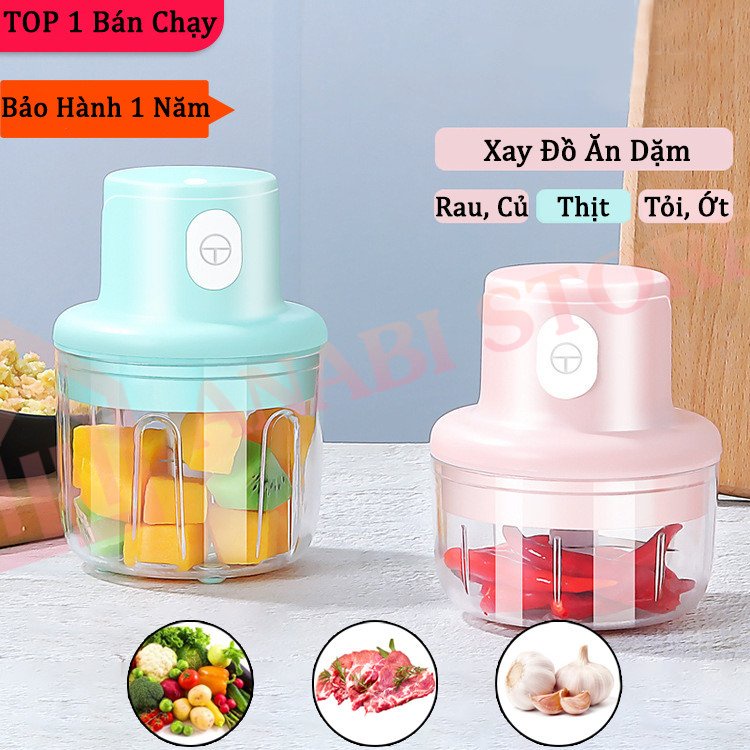 Máy Xay Tỏi Ớt Cầm Tay Tích Điện ANABI - Xay Đồ Ăn Dặm, Rau, Củ, Quả 250ML Siêu Tiện Lợi