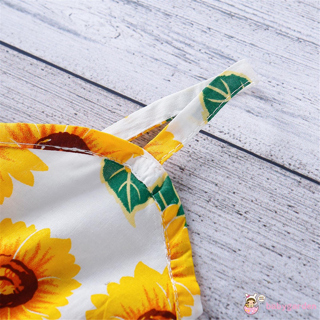 Áo Hoa Hướng Dương + Váy Dây Cho Bé Gái